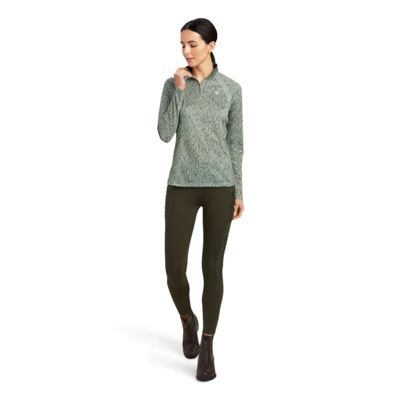Ariat® Ladies Sunstopper 2.0 Hedge Green Doodle Horse Shirt 10041191-- Fashionable Trendy Casual
