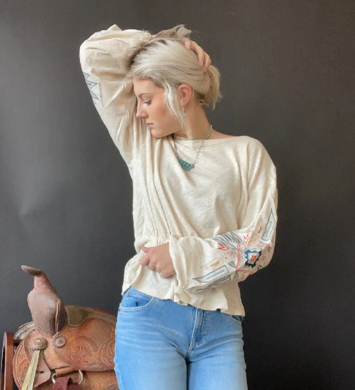 Sale ✨Abigail Wrangler Embroidered Women's Shirt-- Hooded Caped Shawl Collar