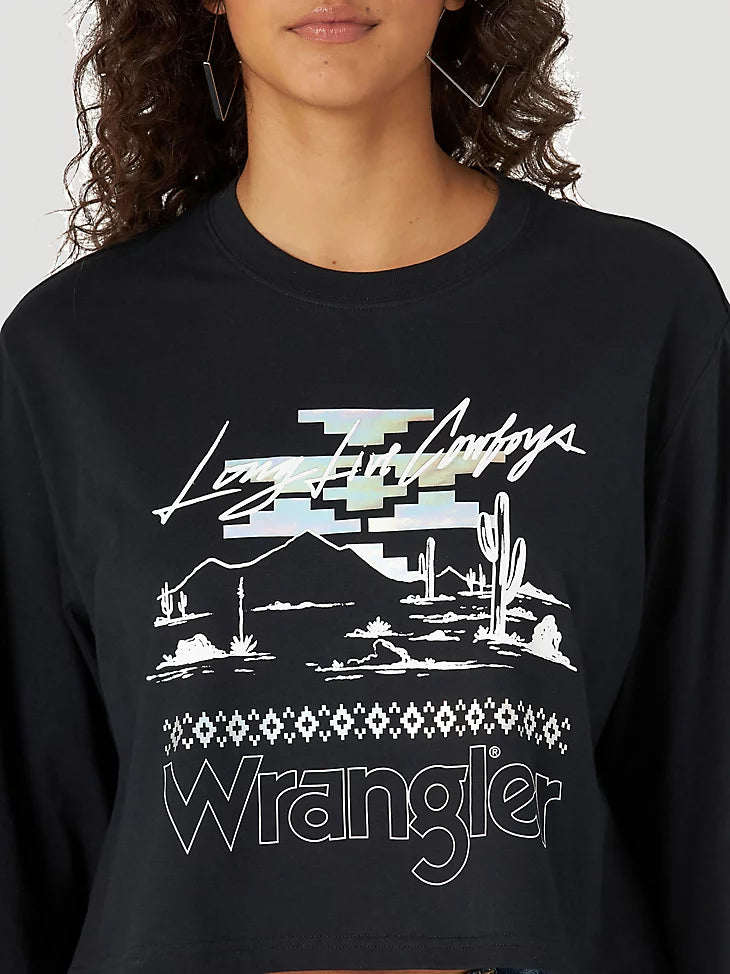 Long Live Wrangler Women's Crop T-Shirt-- Fitted T-Shirt Seamless Stretchy