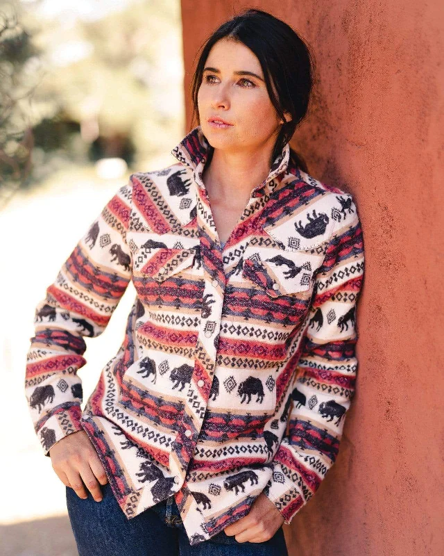 Final Sale  ✨ Women's Outback Lorelei Snap Up Shirt Plus Sizes-- Houndstooth Herringbone Solid