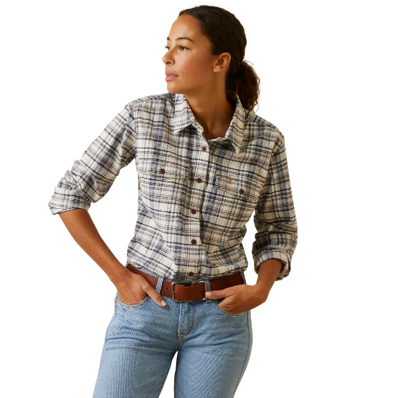 Ariat Ladies Rebar Flannel DuraStretch String Plaid Work Shirt 10046647-- Modern Contemporary Chic