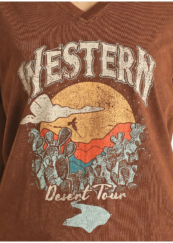 Final Sale  ✨ Western Desert Tour Women's T-Shirt-- Knit Fabric Woven Fabric Fleece Fabric