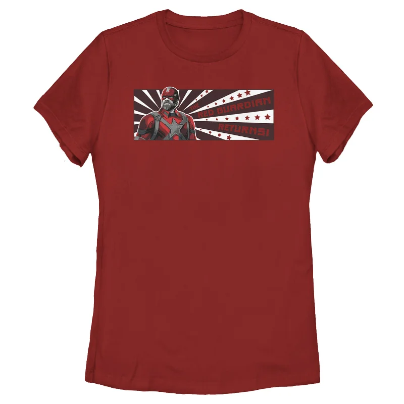Women's Marvel Black Widow Guardian Flag T-Shirt-- Rayon Velvet Corduroy
