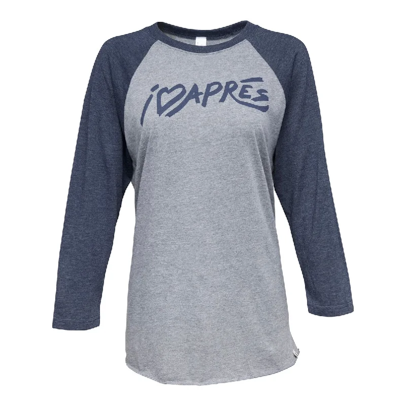I Love Apres 3/4 Tee Shirt Women's-- Oversized T-Shirt Spandex breathable
