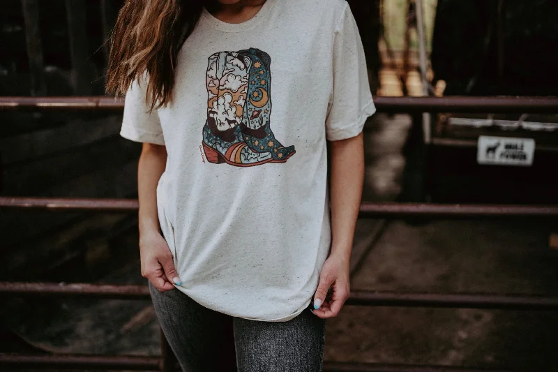 Neon Boots Women’s T-Shirt-- Cotton Fabric Linen Fabric Terry Fabric