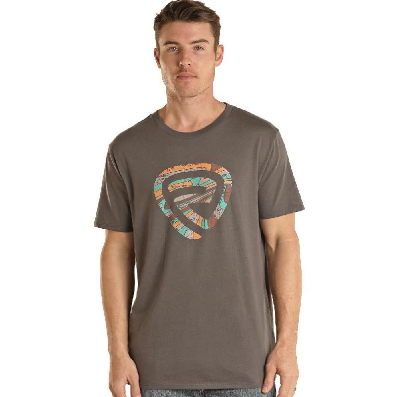 Rock & Roll Cowboy® Unisex Charcoal Graphic Logo T-Shirt RRUT21R0IX-- Elegant Classic Vintage