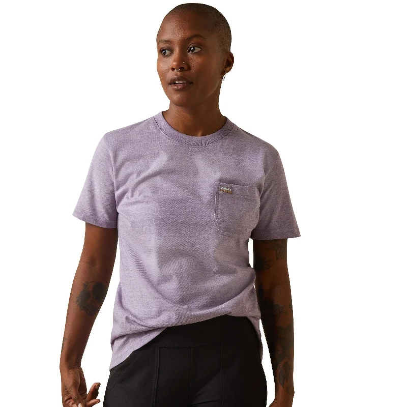 Ariat® Ladies Rebar Cotton Strong™ Lavendar Heather T-Shirt 10043561-- Wool Fabric Cashmere Fabric Tweed Fabric