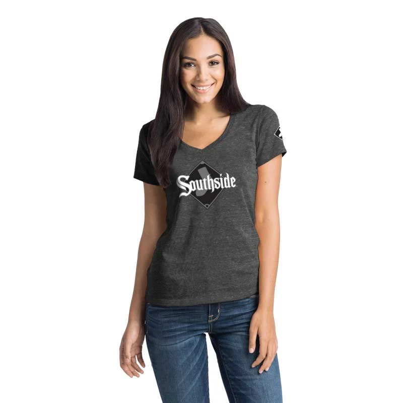 Chicago White Sox Women's City Connect V-Neck T-Shirt-- Elasticated Padded Insulated