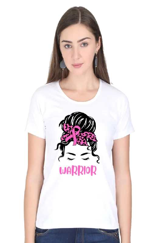 "Warrior" Fashionable Women's Printed T-Shirt | Ideal for Daily Comfort | Unique Graphics, Relaxed Fit-- Denim Fabric Leather Fabric Suede Fabric