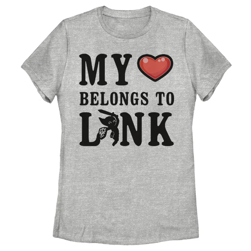 Women's Nintendo My Heart Belongs to Link T-Shirt-- Houndstooth Herringbone Solid