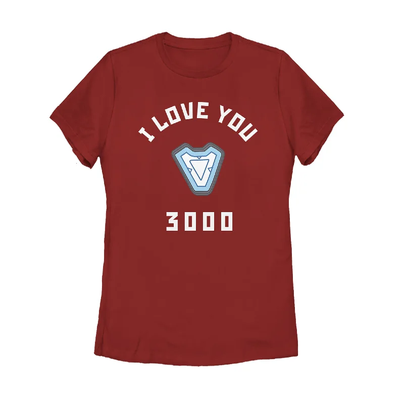 Women's Marvel I Love You 3000 Iron Man Reactor T-Shirt-- Wool Fabric Cashmere Fabric Tweed Fabric