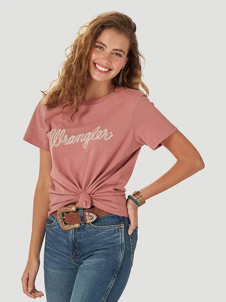 Rosie Wrangler Logo Women's T-Shirt-- Boxy Fit Fitted Loose