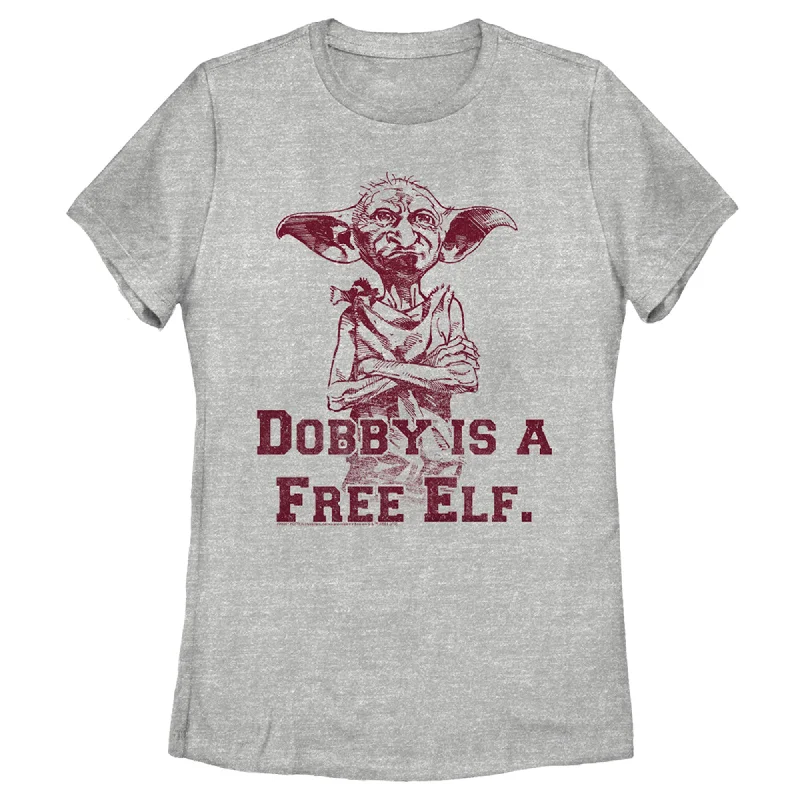 Women's Harry Potter Dobby is a Free Elf T-Shirt-- Embroidered Appliqued Beaded