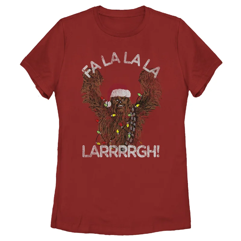 Women's Star Wars Christmas Chewie Fa La La T-Shirt-- Mesh Blend Leather Blend Suede Blend