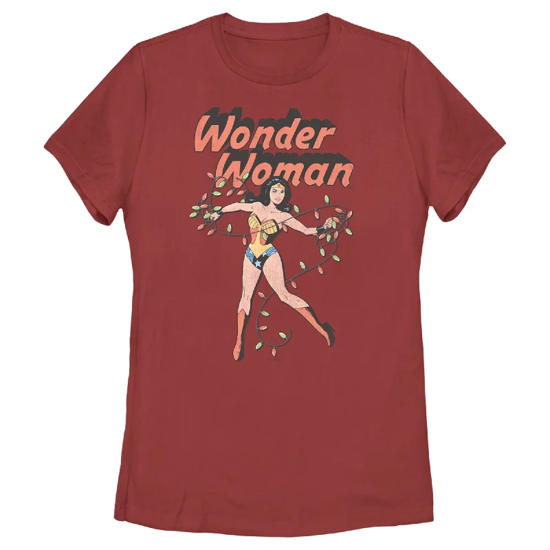 Women's Wonder Woman 1984 Wrapped in Lights T-Shirt-- Knit Fabric Woven Fabric Fleece Fabric
