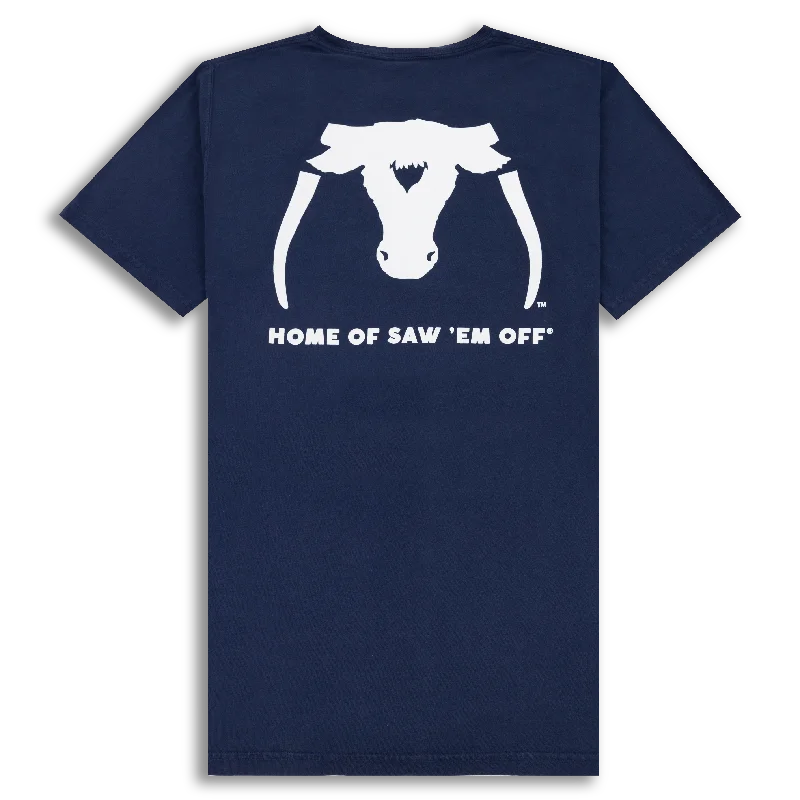 Saw 'Em Off NSC 2023 Navy T-Shirt-- Seamless Knitted Crochet