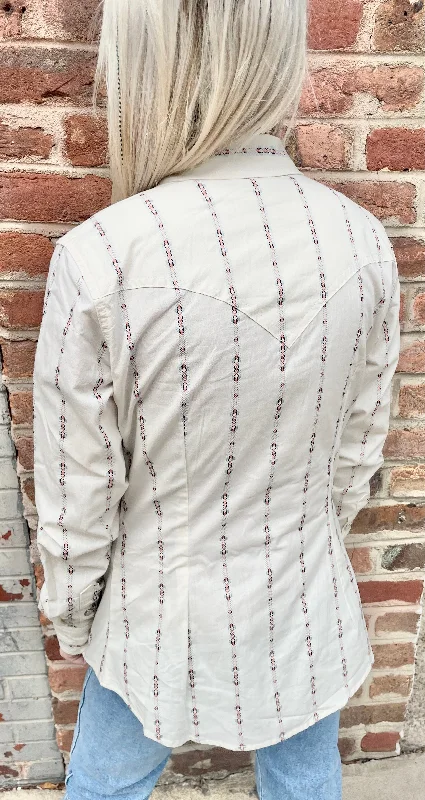 Wrangler Ella Shirt-- Terry Blend Velvet Blend Canvas Blend