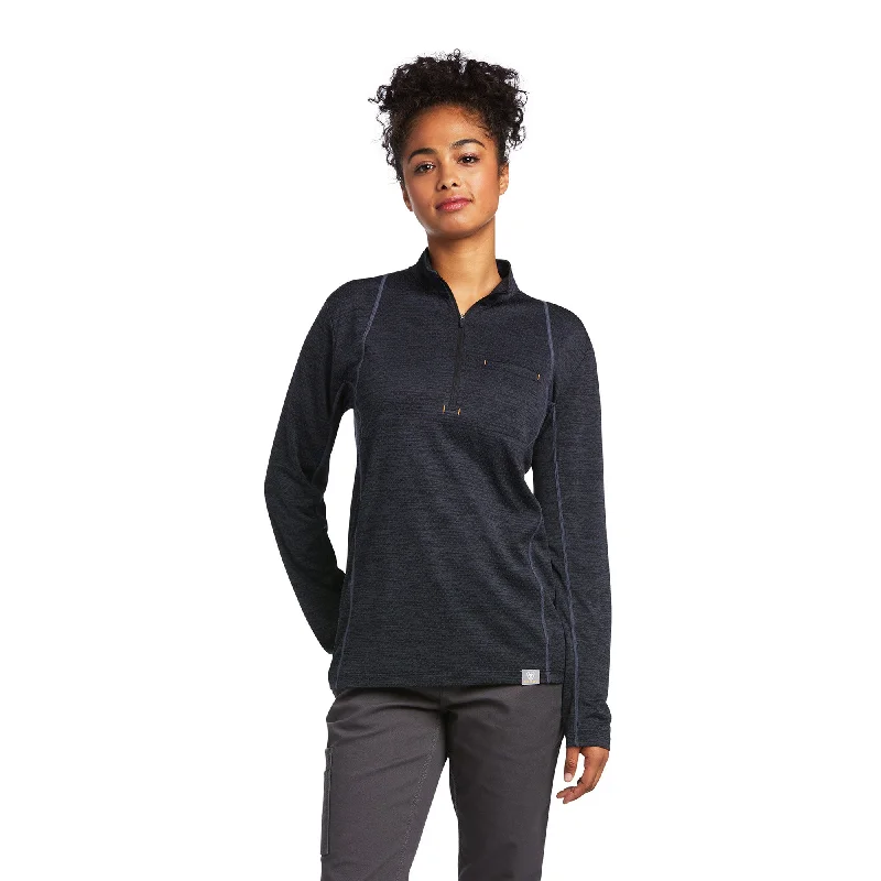 Ariat® Ladies Rebar Evolution Half Zip Black T-Shirt 10039540-- Striped Floral Plaid