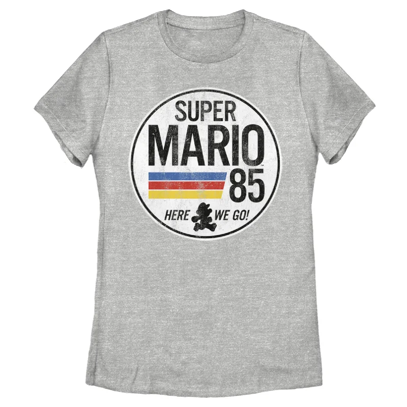 Women's Nintendo Super Mario Retro Rainbow Ring T-Shirt-- Terry Blend Velvet Blend Canvas Blend