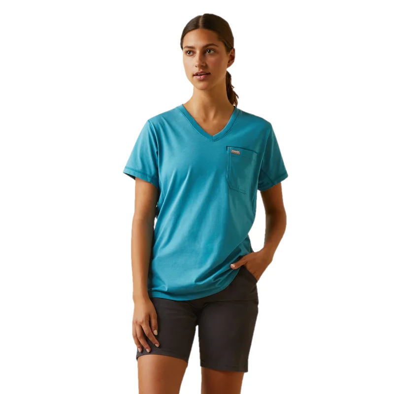 Ariat® Ladies Rebar Workman Larkspur Heather Graphic T-Shirt 10043843-- Rayon Fabric Velvet Fabric Corduroy Fabric