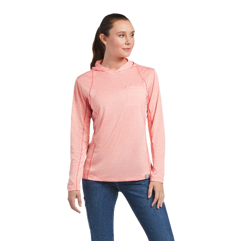 Ariat® Ladies Rebar Evolution Summer Melon Hooded Sun T-Shirt 10039139-- Fashionable Trendy Casual