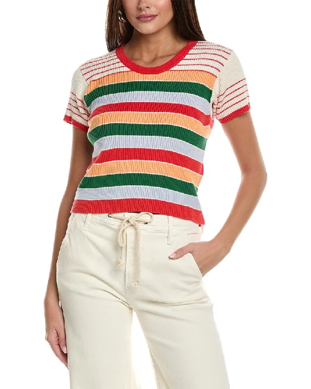 Mother Denim The Itty Bitty Scoop Neck T-Shirt-- Oversized T-Shirt Spandex breathable