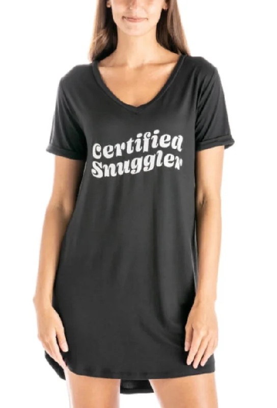 Hello Mello Let Me Sleep V-Neck Shirt-Certified Snuggler-- Zippered Front Buttoned Front Snap Front