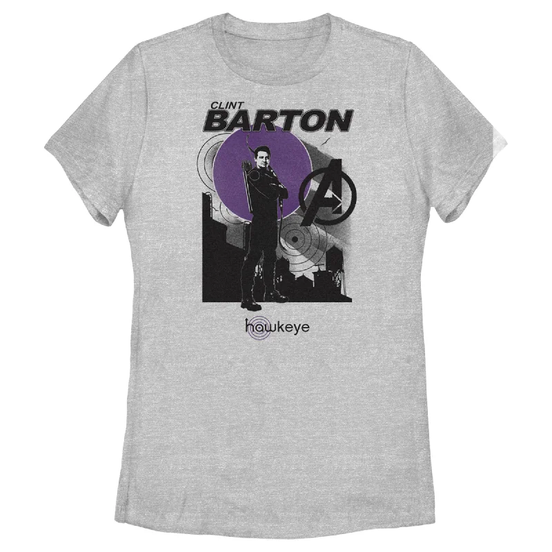 Women's Marvel Hawkeye Clint Barton Portrait T-Shirt-- Lace Blend Ribbed Blend Corduroy Blend