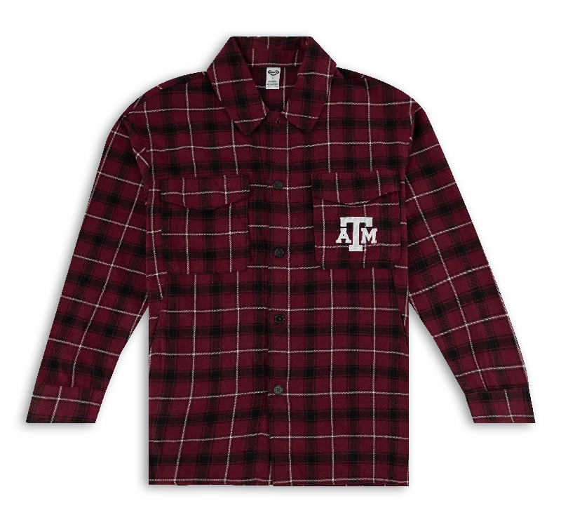 Texas A&M Boyfriend Plaid Nightshirt-- Modern Contemporary Chic