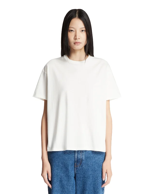 T-Shirt Girocollo Bianca-- Fleece Nylon Spandex