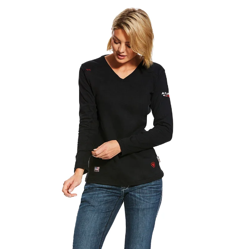 Ariat® Ladies FR AC Black Crew Shirt 10025382-- Elasticated Padded Insulated