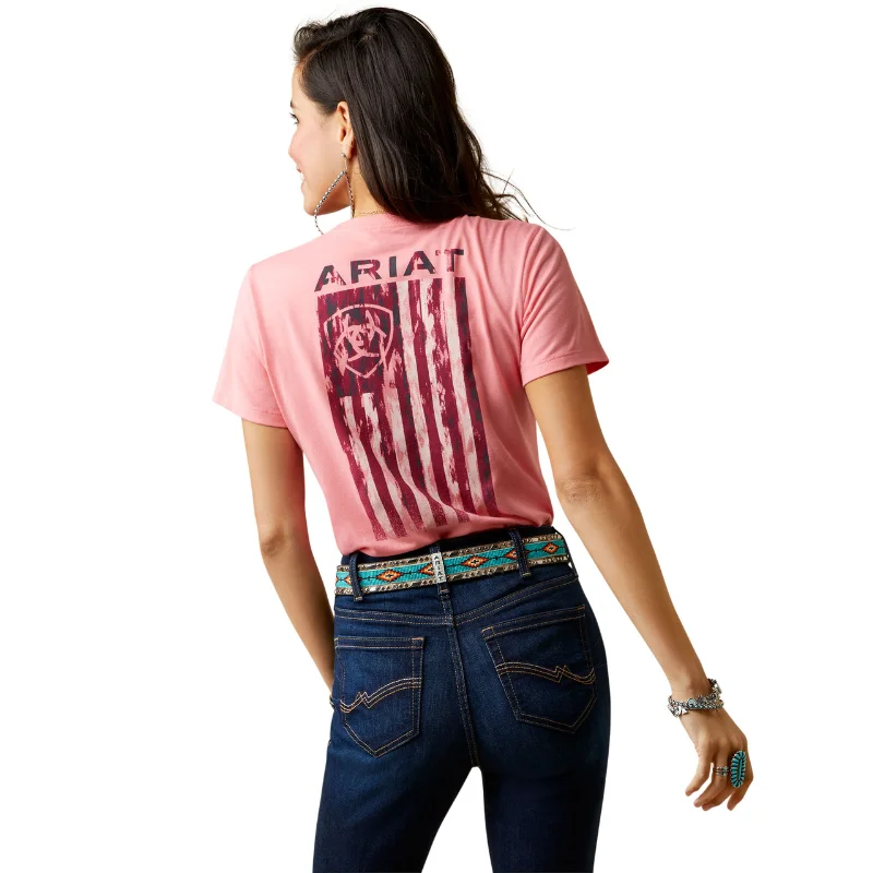Ariat® Ladies Gilia River Coral Heather T-Shirt 10045447-- Anti-Pilling Machine Wash Handmade