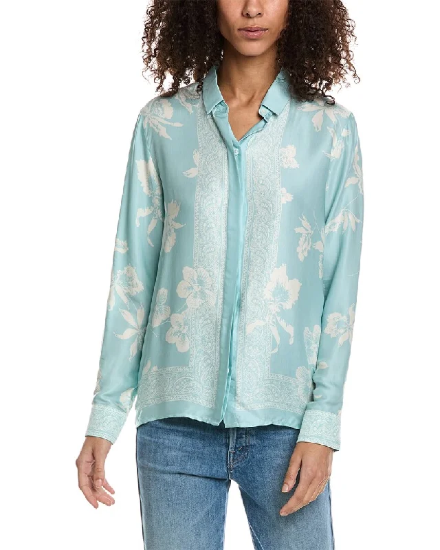 The Kooples Shirt-- Notch Collar Peter Pan Collar Cowl Neck