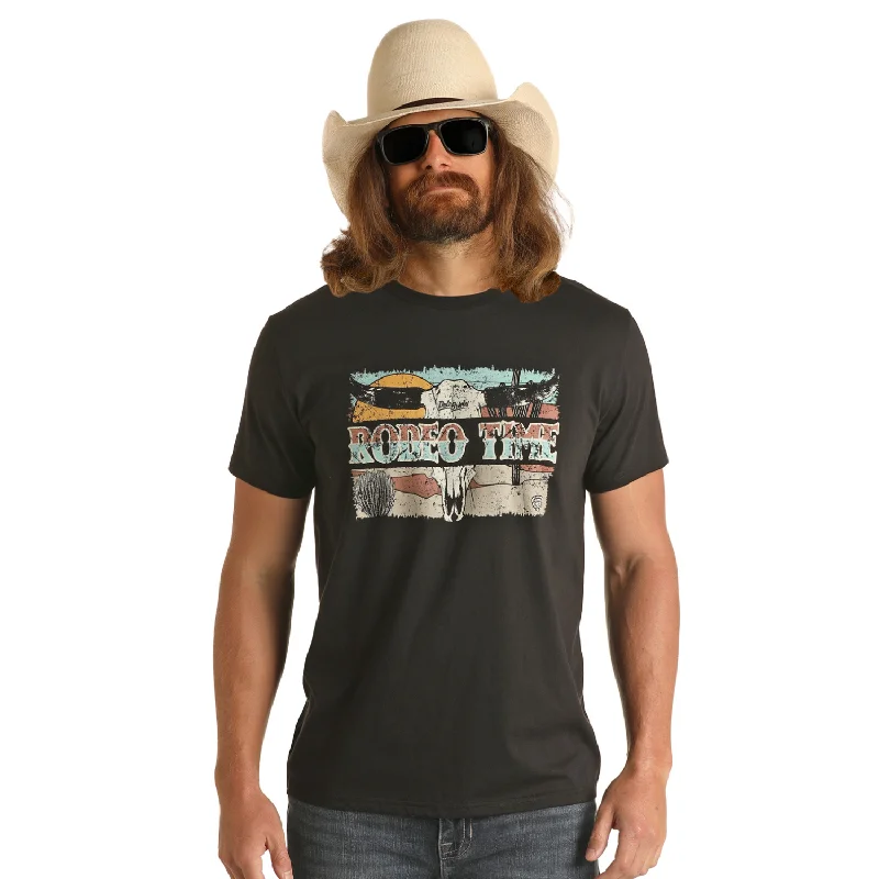 Rock & Roll® Unisex Dale Brisby Black Graphic T-Shirt RRMT21RZMA-01-- Houndstooth Herringbone Solid