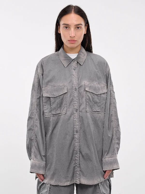 Nylon Cargo Shirt (JW4764W04-GREY)-- Silk Blend Satin Velvet