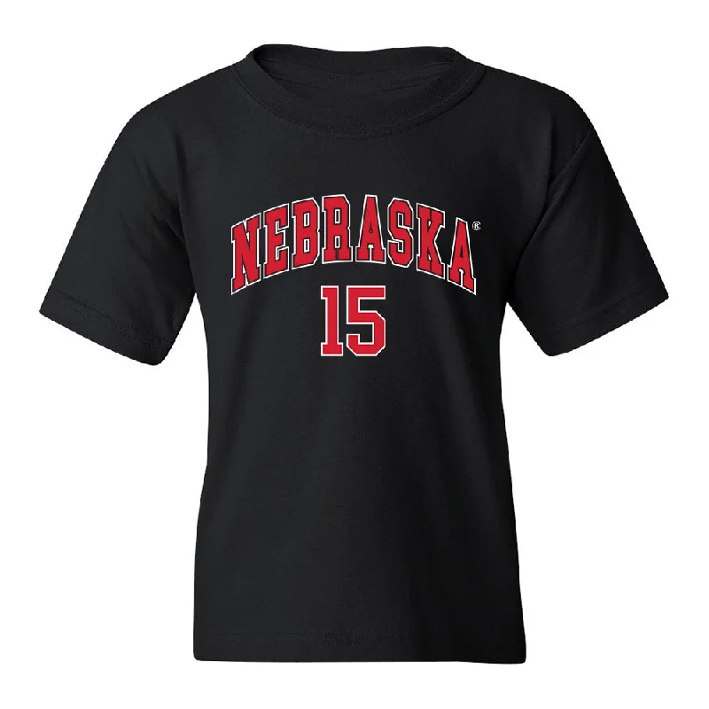 Nebraska - NCAA Women's Bowling : Crystal Elliott Youth T-Shirt-- Notch Collar Peter Pan Collar Cowl Neck