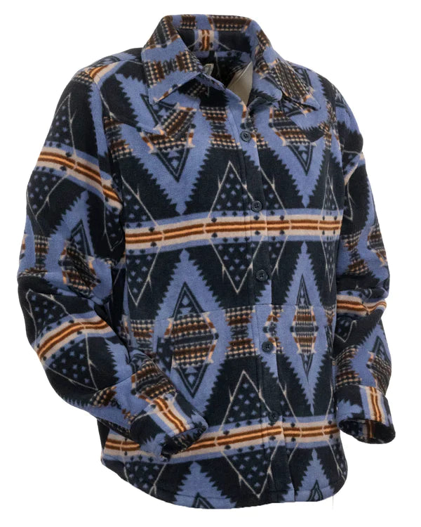 Avery Big Shirt Navy Women's-- Zippered Front Buttoned Front Snap Front