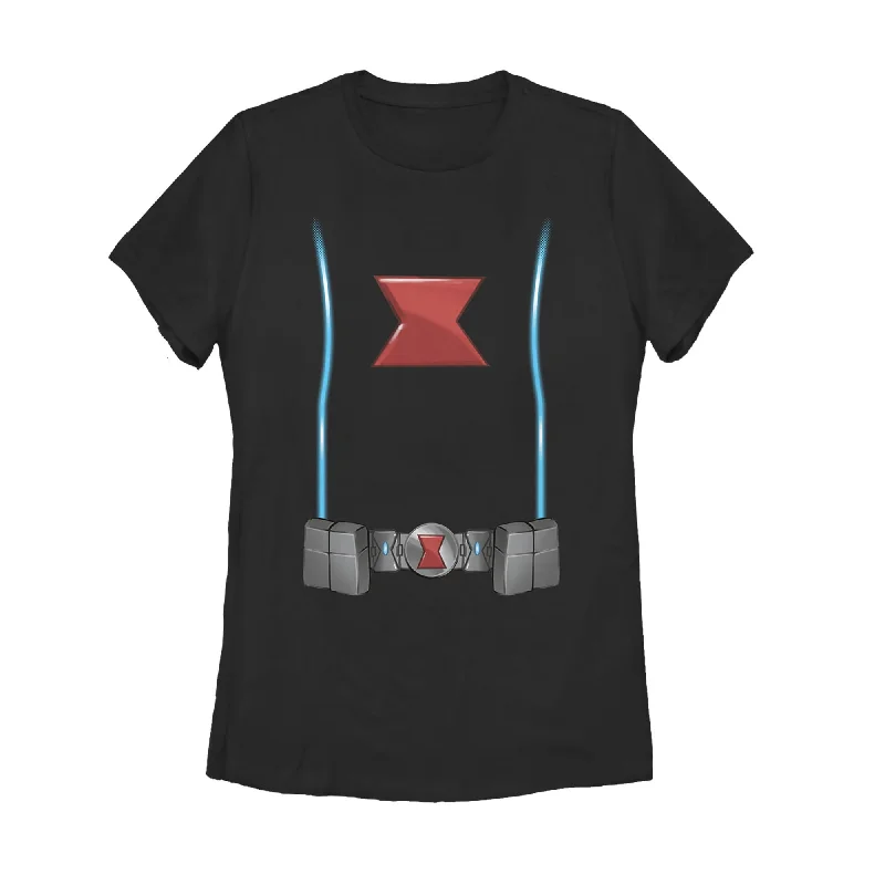 Women's Marvel Black Widow Costume T-Shirt-- V-Neck T-Shirt Long Sleeve Cotton