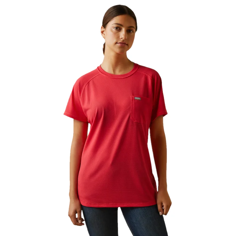 Ariat® Ladies Rebar Heat Fighter Teaberry Pink T-Shirt 10043844-- Elegant Classic Vintage