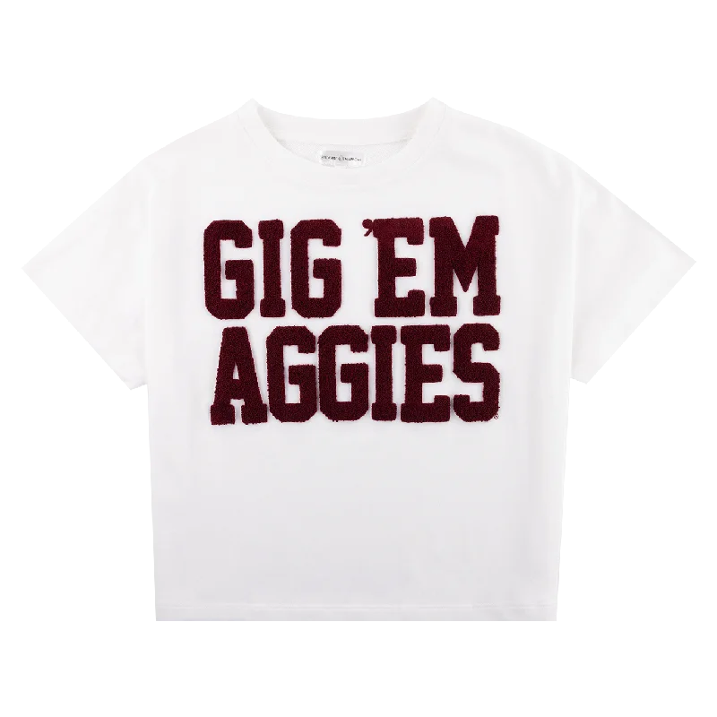 The Gig 'Em Aggies Boxy Chenille Shirt-- Welt Pockets Slit Pockets Flap Pockets