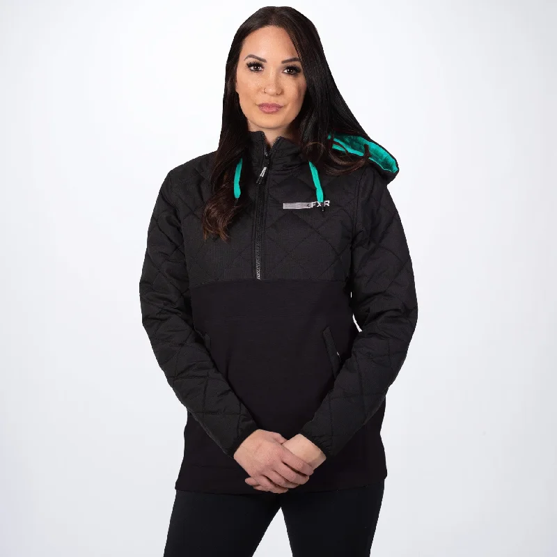 Women's Tracker Quilted Hoodie Hoodie Dress Longline Feminine