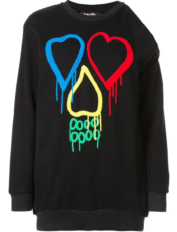 CUT OUT SWEATSHIRT Hoodie with Hem Fringe Bohemian Relaxed