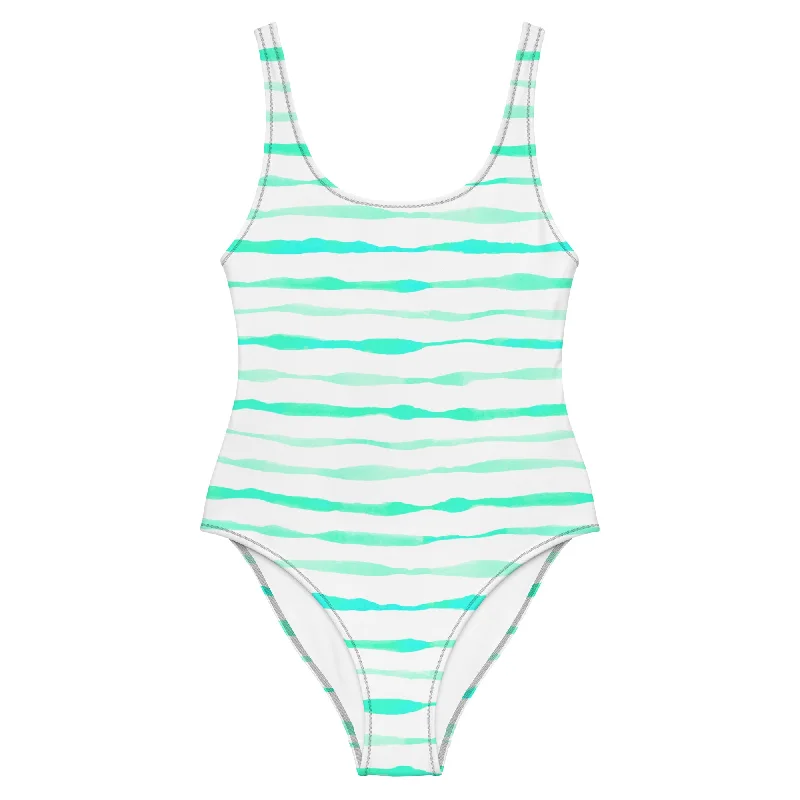 Aqua Waves One-Piece Swimsuit Plunge Back Swimsuit