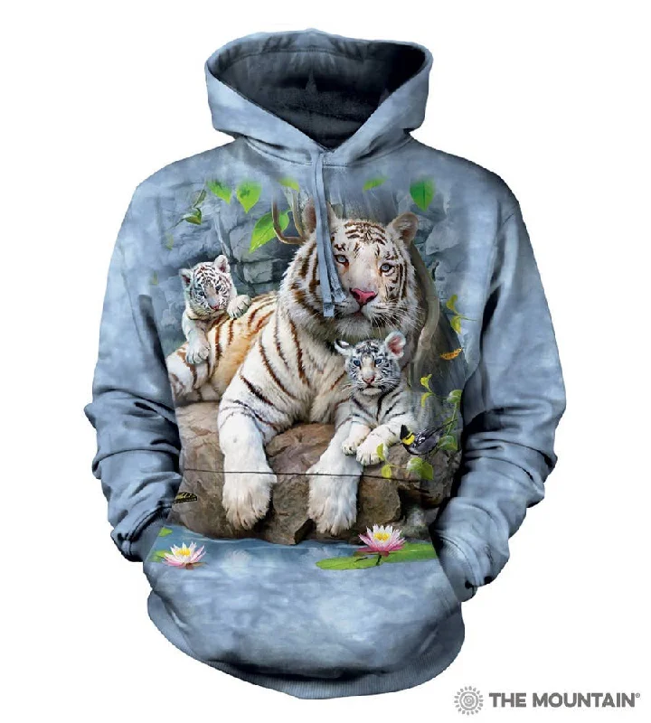 White Tigers Adult Hoodie Size X-Large Cotton Hoodie Fleece Lining Warmth