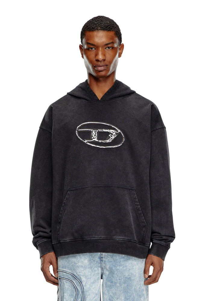 Hoodie with multi-layered logo print Hoodie with Ribbed Hem Stretchable Secure