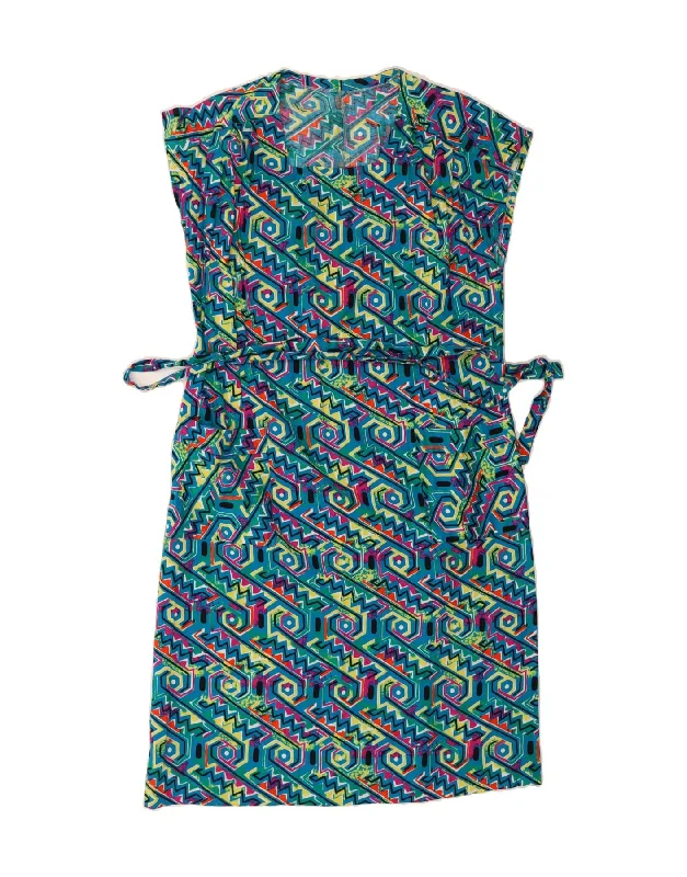 VINTAGE Womens Abstract Pattern Shift Dress UK 16 Large Multicoloured Tunics Fall fleece