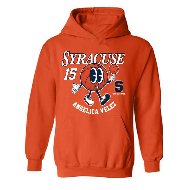 Syracuse - NCAA Women's Basketball : Angelica Velez - Fashion Shersey Hooded Sweatshirt Hoodie with Puffed Sleeves Voluminous Trendy