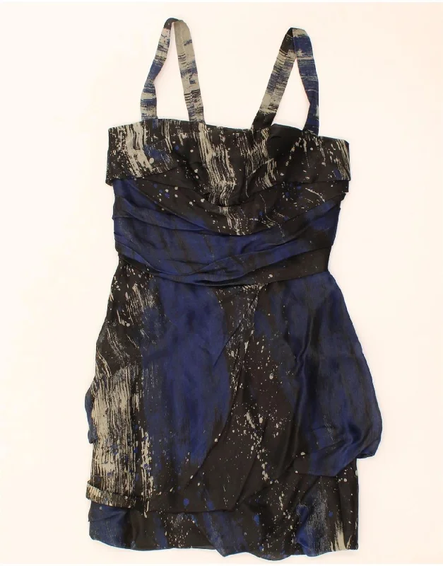 MAX MARA Womens Sheath Dress UK 10 Small Blue Tie Dye Silk Tunics Timeless classic