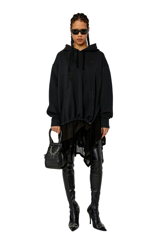 Hoodie dress with handkerchief hem Hoodie with High Neck Warm Protective