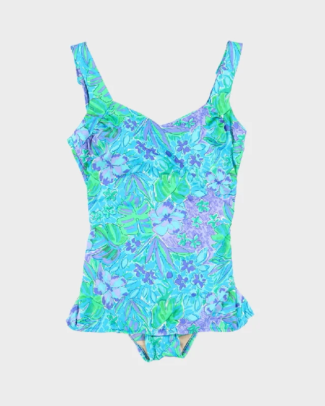 60s Maxine of Hollywood Floral Swimsuit - S Classic Sporty Swimsuit